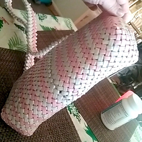 Handmade candy wrapper purse pink and white - Picture 3 of 7